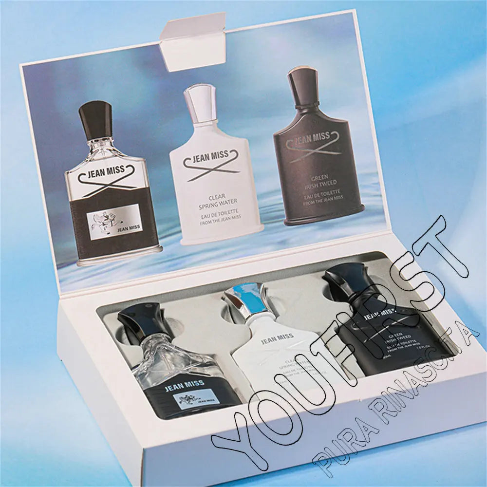 Fresh Natural 90ml Parfüm Herren Geschenkset 3tlg. Set Langanhaltendes Eau de Cologne Duft Parfüms für Herren Charmante Herrenparfüms Original