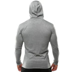 Gym Running Sport T-Shirts Herren Baumwolle Langarm Kapuzenpullover Kleidung Fitness Bodybuilding Muscle Hoodies Workout Jogging Shirts