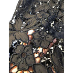 Neue Sommer Denim Patchwork Hakenblume Aushöhlen Spitze Gerade Weite Hose Casual Hohe Taille Schwere Stickerei Strass