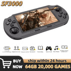 SF3000 Retro Handheld Videospielkonsole Linux System 4,5 Zoll 854*480 IPS Bildschirm 3000mAh Tragbarer Taschen-Videoplayer Spiele