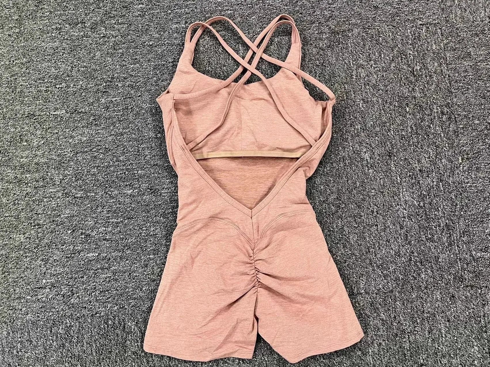 Gepolsterter Activewear Gym Yoga Bodysuit Damen Fitness Kleidung Damen Workout Weibliche Sportoutfit Anzüge Trainings Jumpsuit