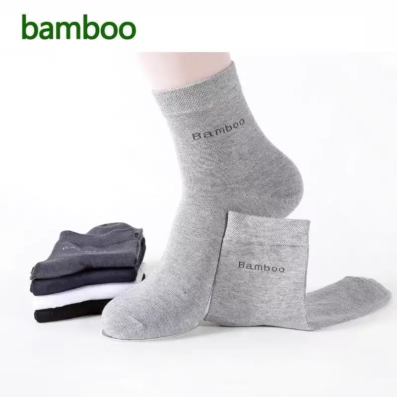 5 Paar/Herren Bambussocken Bequem Atmungsaktiv Freizeit Business Herren Crew Socken Hohe Qualität Antibakteriell Wadenhohe Socken EU39-45