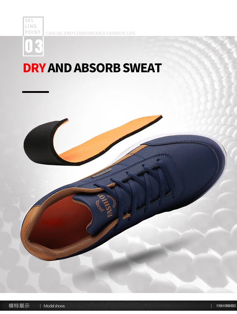 YRZL Herrenschuhe Frühling Herbst Wasserdichte Wandersneaker Freizeit Herren Ledersportschuhe Rutschfeste Tennisschuhe für Herren
