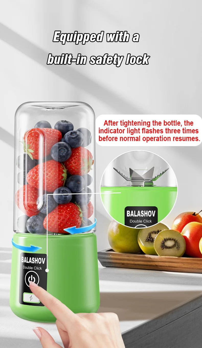 Tragbarer Entsafter Mixer 450ml USB Wiederaufladbarer Zitronen-Orangen-Frucht-Entsafter Becher Elektrische Saftmaschine Reiseentsafter