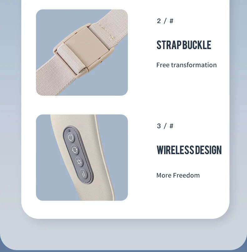 Foreverlily 26W Bürstenloser Motor Nacken- und Schultermassagegerät Kabelloses Nacken- und Rückenmassage-Schal Nackenmassager