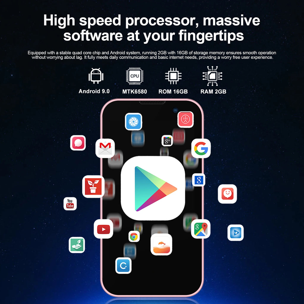 SERVO 17SE MINI 3G winziges Smartphone Android System Play Store 2GB+16GB WhatsApp GPS WiFi Dual-SIM 3.0" kleines intelligentes Handy
