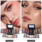 MISS ROSE 104 Farben Lidschatten Puderquaste Lipgloss Lippenstift Spiegel Make-up Haltbares Einfaches Make-up Multifunktions-Make-up-Set
