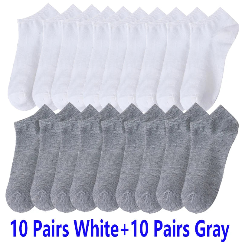 10/20/30 Paar Herren Socken Ankle Socks Weiß Schwarz Atmungsaktiv Bequem Schweißabsorbierend Boot Socken Unisex Freizeit Uni Kurze Socken