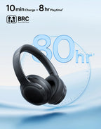 Baseus BH1 Lite Kabellose Kopfhörer Bluetooth 6.0 ENC Klare Anrufe Super Bass Hit Kopfhörer 80 Stunden Spielzeit Over-Ear Headset
