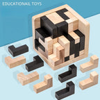 Kreatives 3D-Würfelpuzzle Luban Ineinandergreifendes Kreatives Pädagogisches Holzspielzeug Gehirn-IQ-Geist Frühlerngeschenke Für Kinder