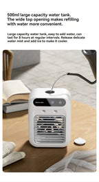 Kabelloser Klimaanlagen-Mini-Ventilator, tragbarer Luftkühler, 500 ml Eiswassersprühbefeuchter für den Heimgebrauch, Klimaanlagen-Nebelventilator, USB