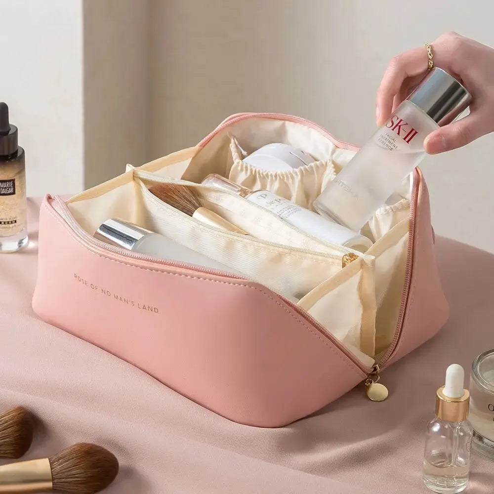 Schmink-Organizer, Kulturtasche für Frauen, Make-up-Etui, Aufbewahrungstasche, Luxus-Damenbox, Kosmetiktasche, Organizer-Tasche für Reisen mit Reißverschluss