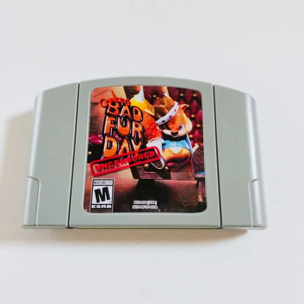 Conker's Bad Fur Day N64 Spielkassette US Version 64-Bit englische Sprache Unzensiert Sammlerstück Geschenk für Gaming-Enthusiasten