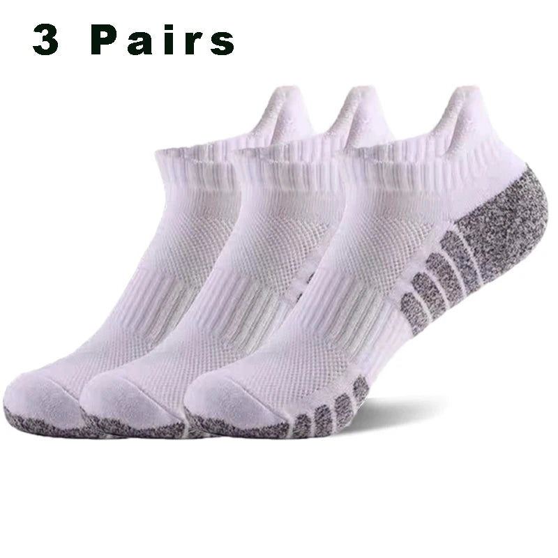 3 Paar professionelle Lauf-Sport-Fitness-Knöchelsocken Herren Handtuchsocken Outdoor-Sport Kurze Socken Herren und Damen Socken GIFRS