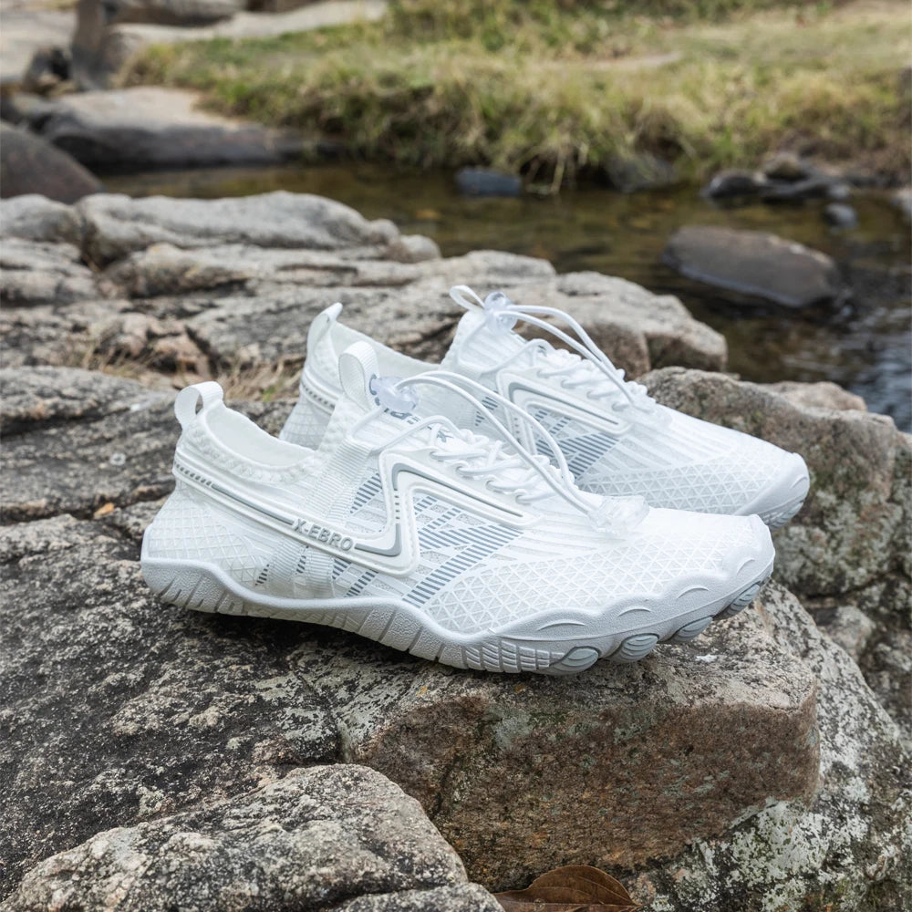 Oiaano Barfußschuhe Herren Schwarz Damen Wassernetz Minimalistische Sneaker Sport Aqua Strand Weiche Sohle Leicht Atmungsaktiv Outdoor Wandern