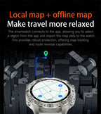 GPS Smart Watch for Men 2G ROM GPS Offline Maps Waterproof Swim Hiking Fitness Tracker Sleep SpO2 Rugged Durable Smartwatch GPS