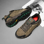 HIKEUP Leder Herrenschuhe für Herren Freizeitschuhe Mode Wasserdicht Winter Luxus Designer Marke Arbeitsstiefel Herren Rutschfeste Sneaker