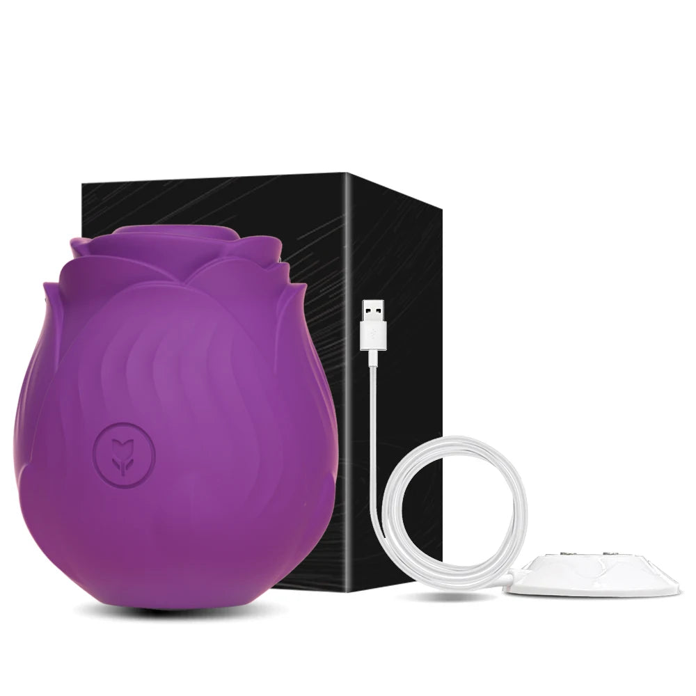 Leistungsstarker Saugvibrator für Frauen Vakuum-Klitorisstimulator Oralsauger für weibliche Brustwarzen Klitoris-Sauger Vibrations-Sexspielzeug für Erwachsene Rosen-Spielzeug