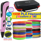 2026 Neue 3D-Druckstift DIY Dreidimensionale Malerei Kinderspielzeug mit LCD-Bildschirm Netzteil 200M PLA-Filament Spielzeug Geschenk