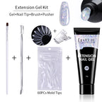 LILYCUTE 15ml Verlängerungsgel-Nagellack-Set Quick Nail Prolong mit Verlängerungsform-Nagelspitzen Acryl-Lösung Maniküre-Werkzeug-Kit