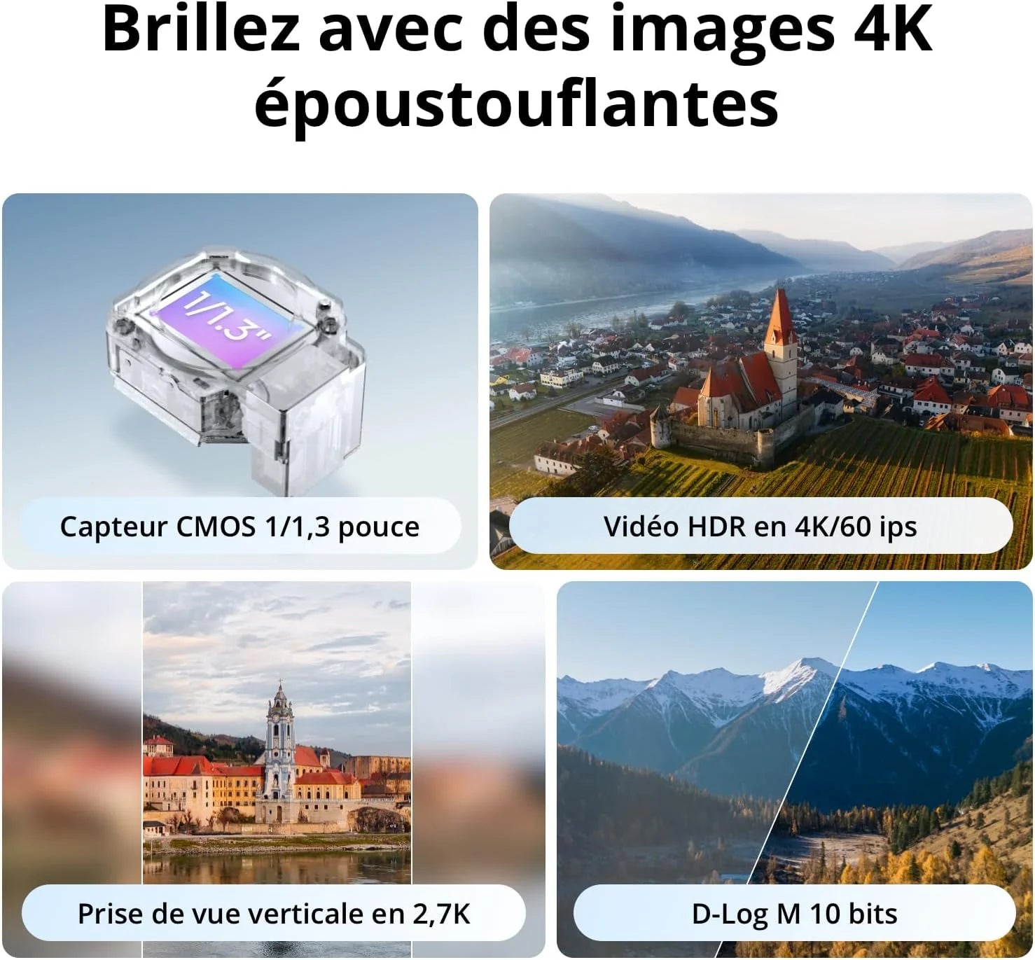 DJI Flip Kameradrohne mit 4K UHD Kamera unter 249g 3-Achsen Gimbal Stabilität 44000ft/13km Videoübertragung Original
