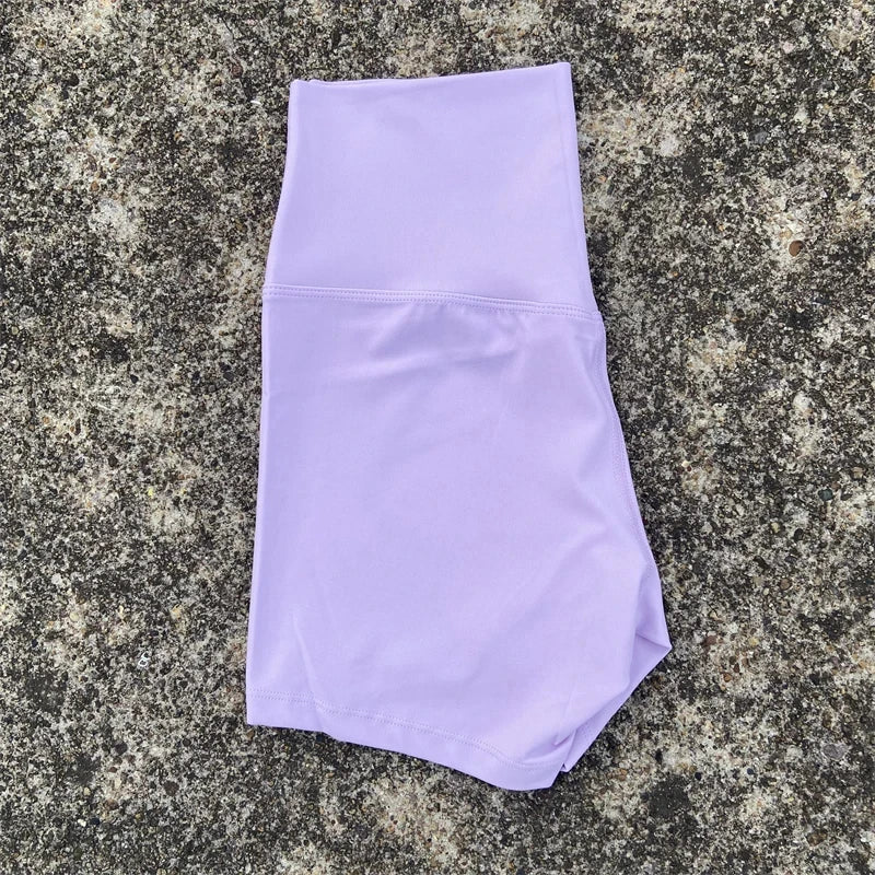 Sexy einfarbige Damen-Fitness-Sportshorts, hohe Taille, athletische Yoga-Shorts, Bein-Radfahren, umfassendes Training, Jogging, Squat-Proof