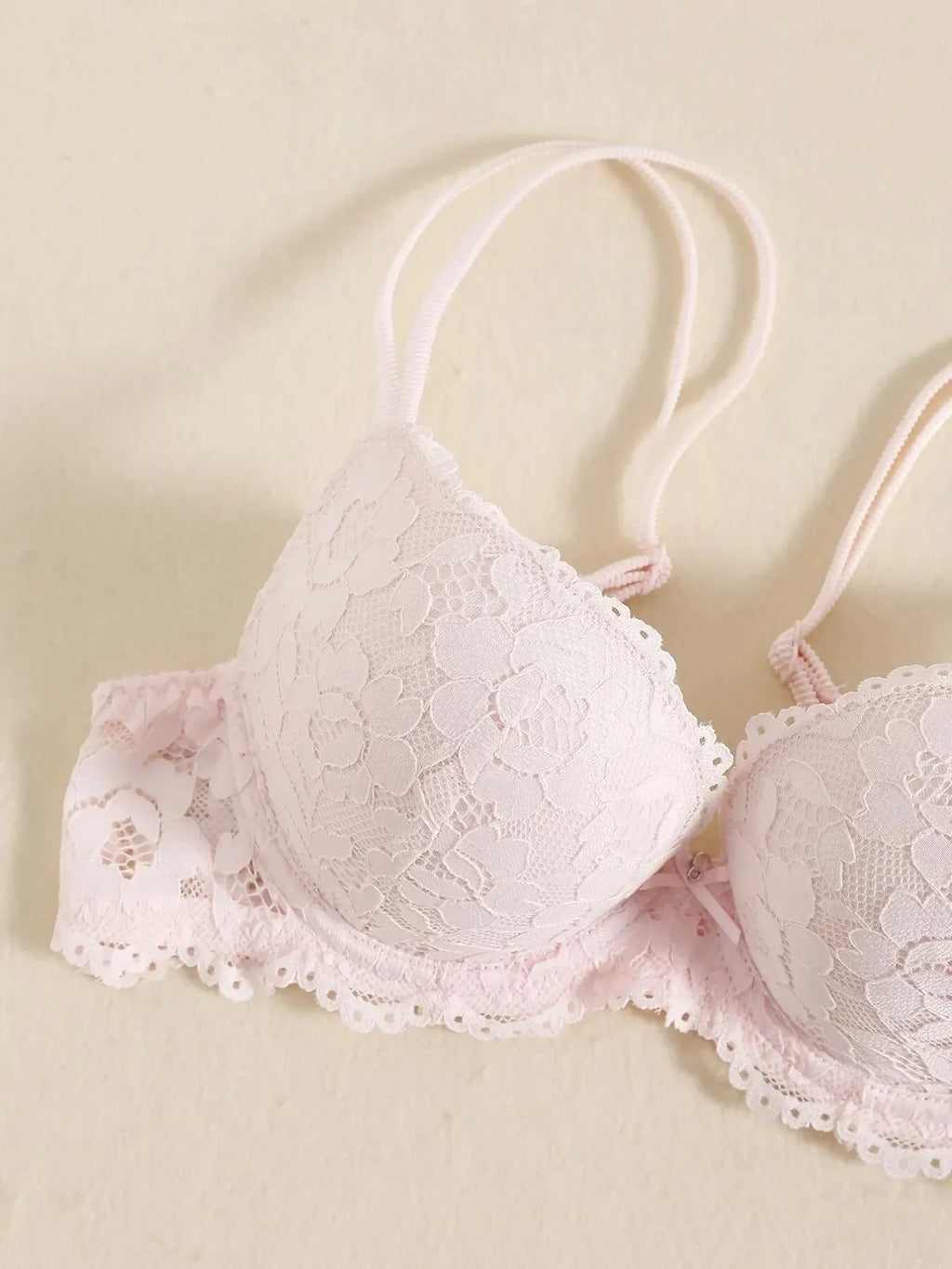 1 Set Elegantes Dessous-Set aus Spitze mit Stickerei und atmungsaktivem Stoff: Push-Up-BH, transparenter Schlüpfer mit tiefem Bund – das ultimative Valentinstagsgeschenk