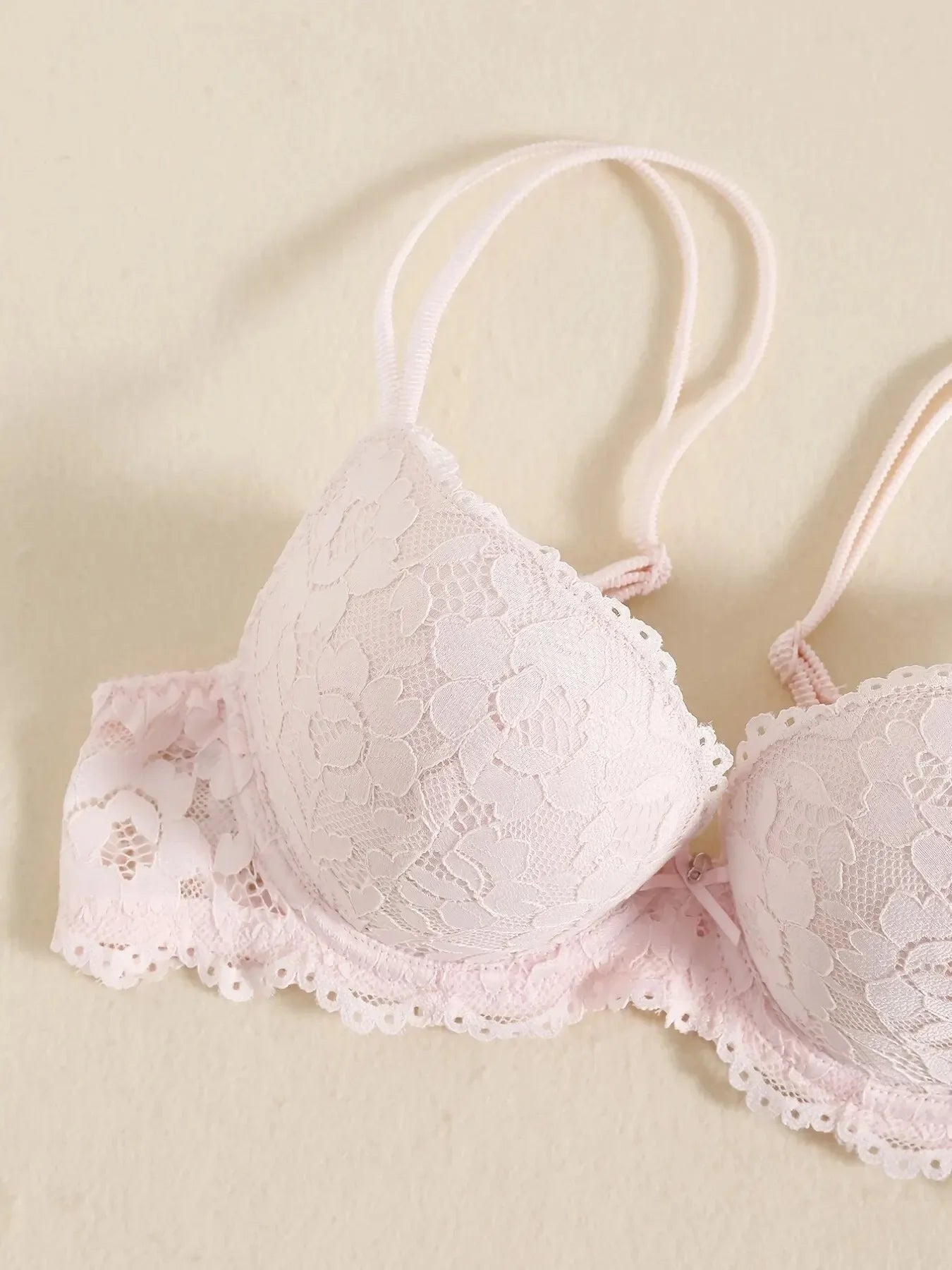 1 Set Elegantes Dessous-Set aus Spitze mit Stickerei und atmungsaktivem Stoff: Push-Up-BH, transparenter Schlüpfer mit tiefem Bund – das ultimative Valentinstagsgeschenk