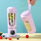Neuer tragbarer Saftmixer für Shakes Smoothie 700ML Robuster Entsafter Stahlklingen 2-in-1 Mixer Flasche Smoothie tragbar