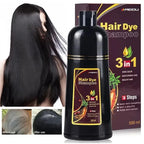 30ml/500ml 3-in-1 Schnell-Haarfärbeshampoo Naturschwarz Kräuter-Haarfarbe Feuchtigkeitsspendend Milde Haarfärbe-Pflegespülung Haarpflegeprodukte