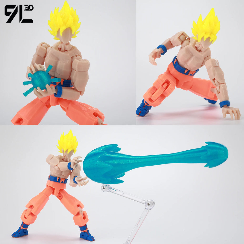 9L3D Gedruckte Dragon Ball Son Goku Vegeta Beerus Frieza Anime Lucky13 Dummy13 Titan13 Actionfiguren Mehrgelenkige Bewegliche Spielzeuge