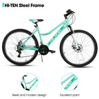 Hiland 26 Zoll Damen Mountainbike, 18-Gang mit Federgabel, doppelten mechanischen Scheibenbremsen, Aluminiumrahmen MTB