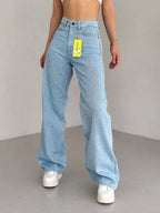High Waist Straight Leg Jeans Große Größen Modische Frühling Herbst Lange Hosen Bequemer Freizeitstil Russische grenzüberschreitende Mode