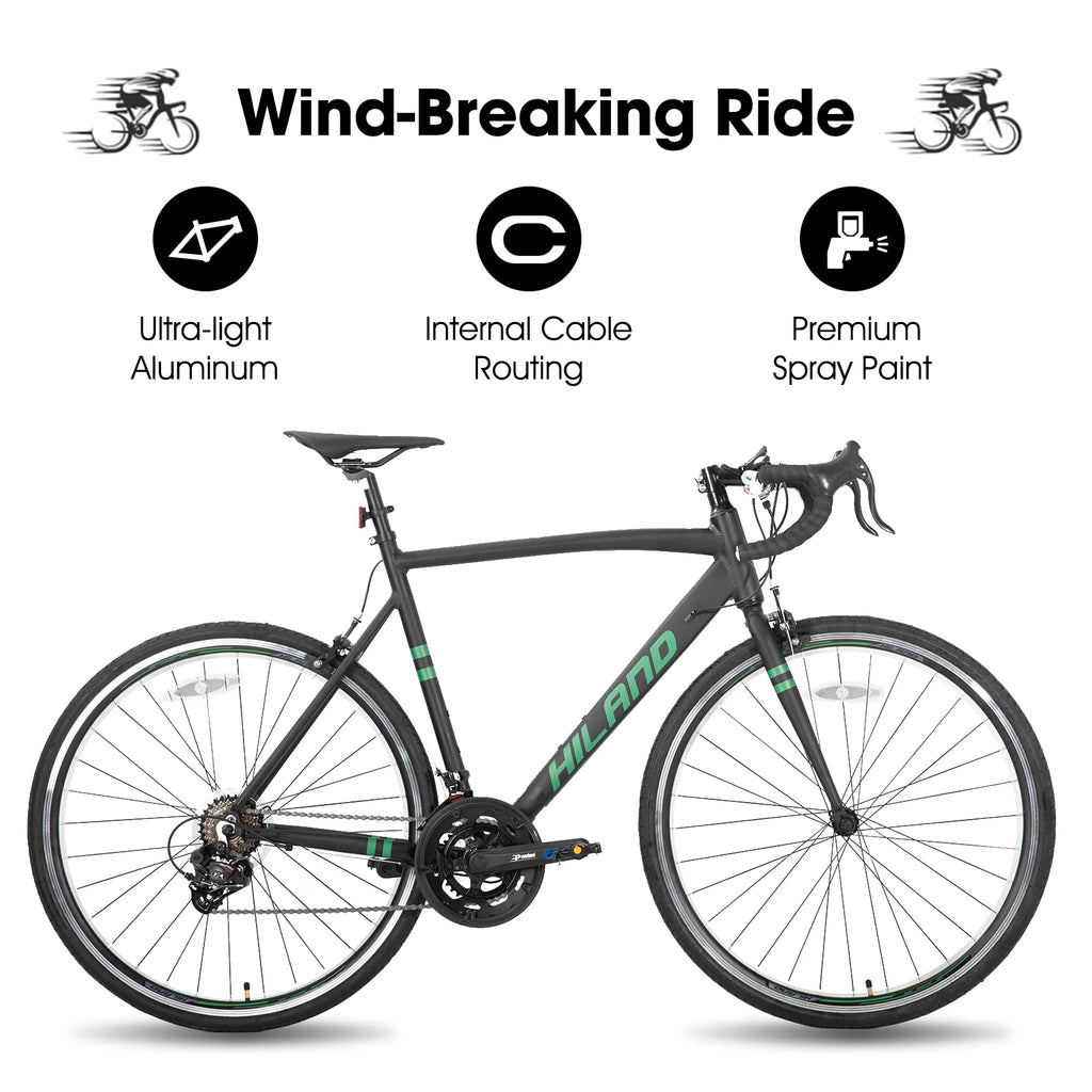 Hiland Aluminium Rennrad, Shimano 14 Gänge, 53/57cm Rahmen, Rennrad für Herren Herren-Rennrad