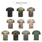 Outdoor Sports Men T-Shirts 3D Camouflage Quick Dry O Neck Short Sleeve Tops Shirt Camo Hiking Hunting T Shirt