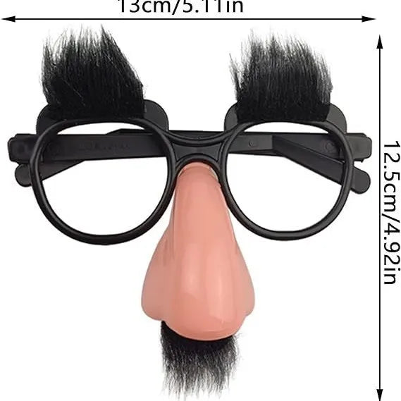 Scherzbrille Lustige Brille mit großer Nase, Augenbrauen / Schnurrbart für Halloween-Geburtstagsfeiern, lustige Foto-Requisiten