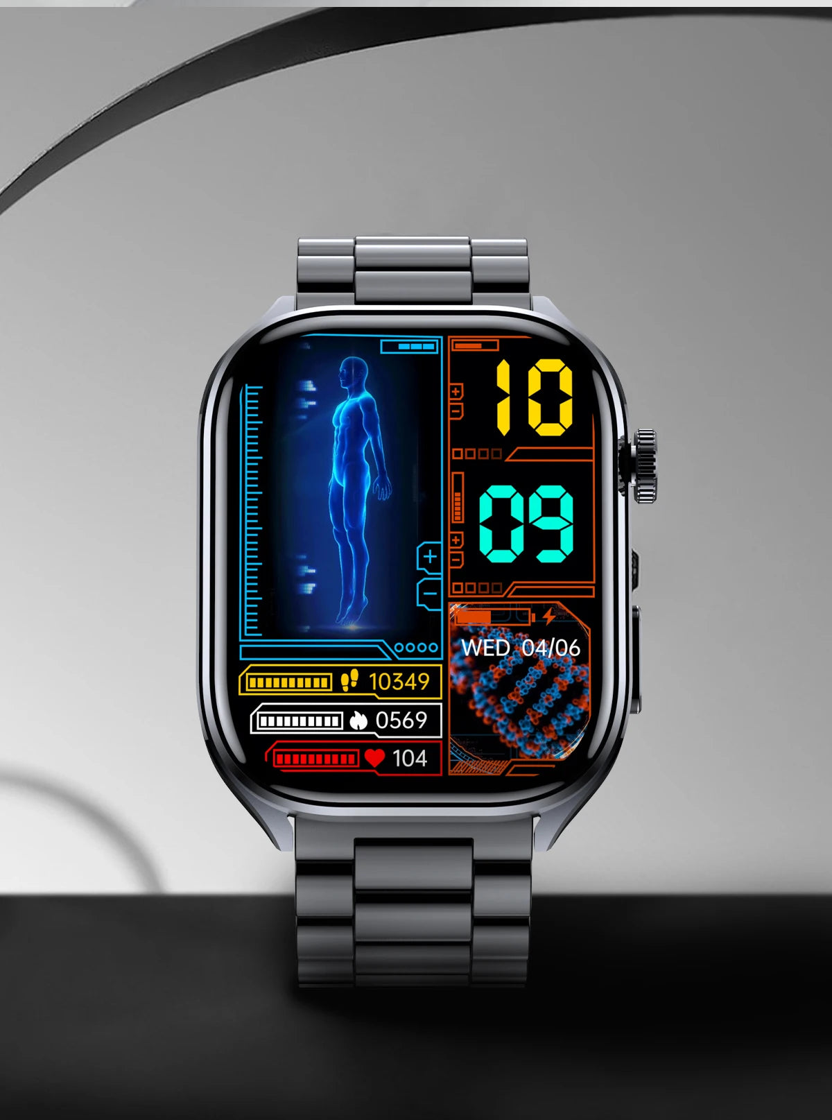 Neue Gesundheitsuhr Harnsäure Blutdruck Blutsauerstoff Körperanalyse Körperfett Smartwatch EKG+PPG Bluetooth Anruf Uhr Frauen Männer