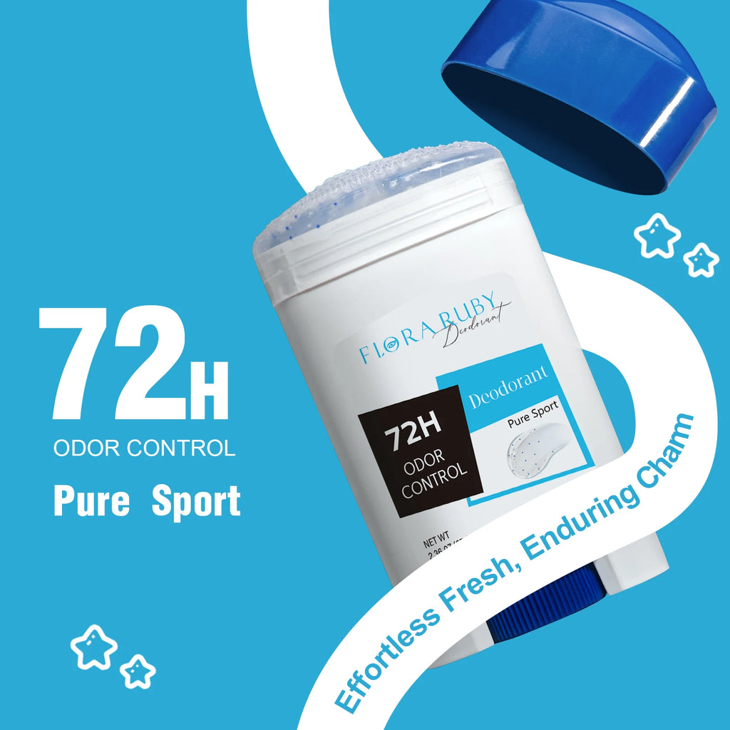 72h Langzeit Deodorant Herren, Aluminiumfrei Frischer Duft, Pure Sport für Fitnessstudio & Training, Achselgeruchsentfernung, Keine Flecken