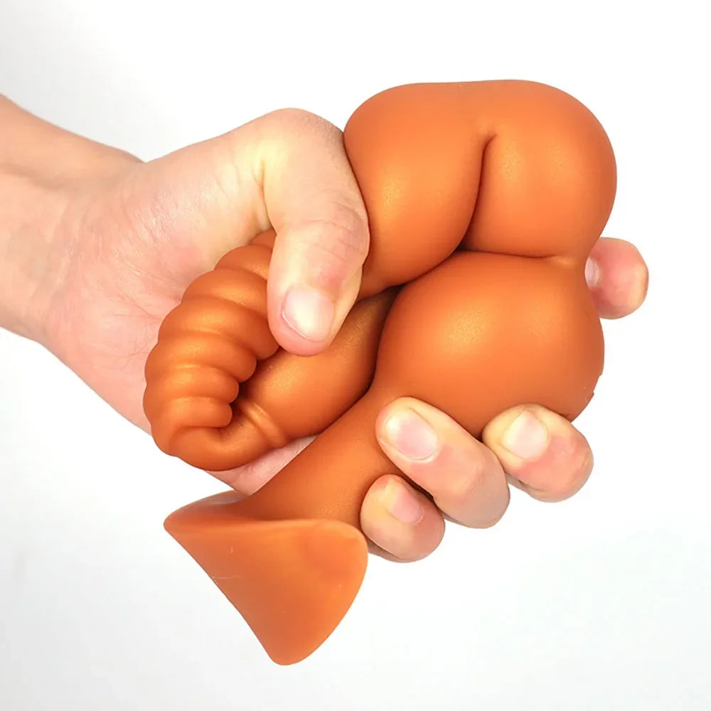 3-10cm Großer Analsex Plug mit Schwanz Sexspielzeug für Erwachsene Spiele Paare DIY Cosplay Großer Butt Plug Silikon Weich Lang Anal Beads Frauen