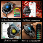 EKG High-End Gesundheits-Smartwatch Herren Blutdruck Lipide Blutsauerstoff Körperanalyse Harnsäure Gesundheitstracker Smartwatch Herren Damen