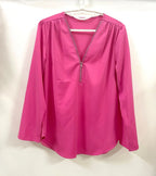 2024 Qualität Heißer Verkauf Plus Size Tiefer V-Ausschnitt Damenbluse Chiffon Coole lockere Hemd Mode Freizeit Damen Tops Sexy Reißverschluss Pullover
