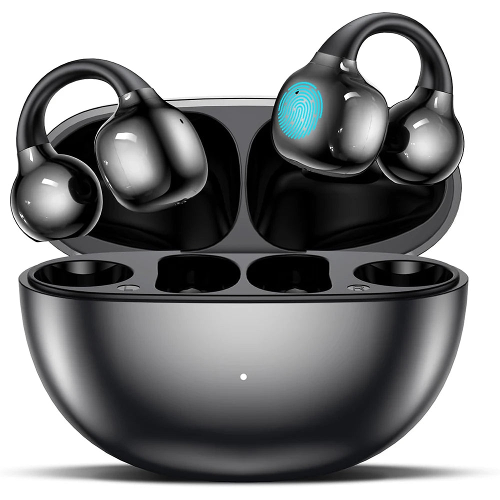 UYUXIO BT 5.4 Clip-on-Ohrhörer Kabellose Open-Ear-Kopfhörer mit 72H Spielzeit Langer Akkulaufzeit Over-Ear-Ohrhörer für Sport Workouts