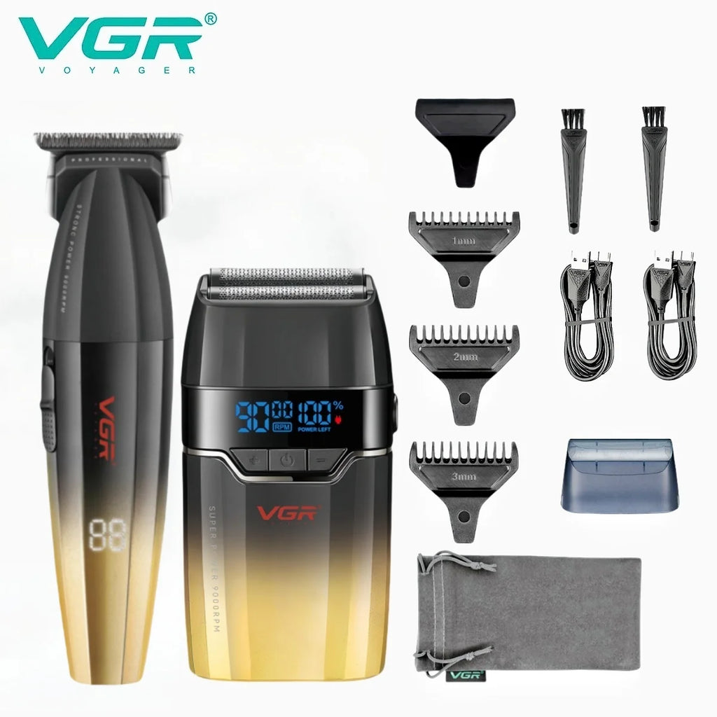 VGR Haarschneidemaschine Professionelle Haarschneidemaschine Gesichtsrasierer Friseurschere Barttrimmer Metalltrimmer für Herren V-003 V-906 V-308