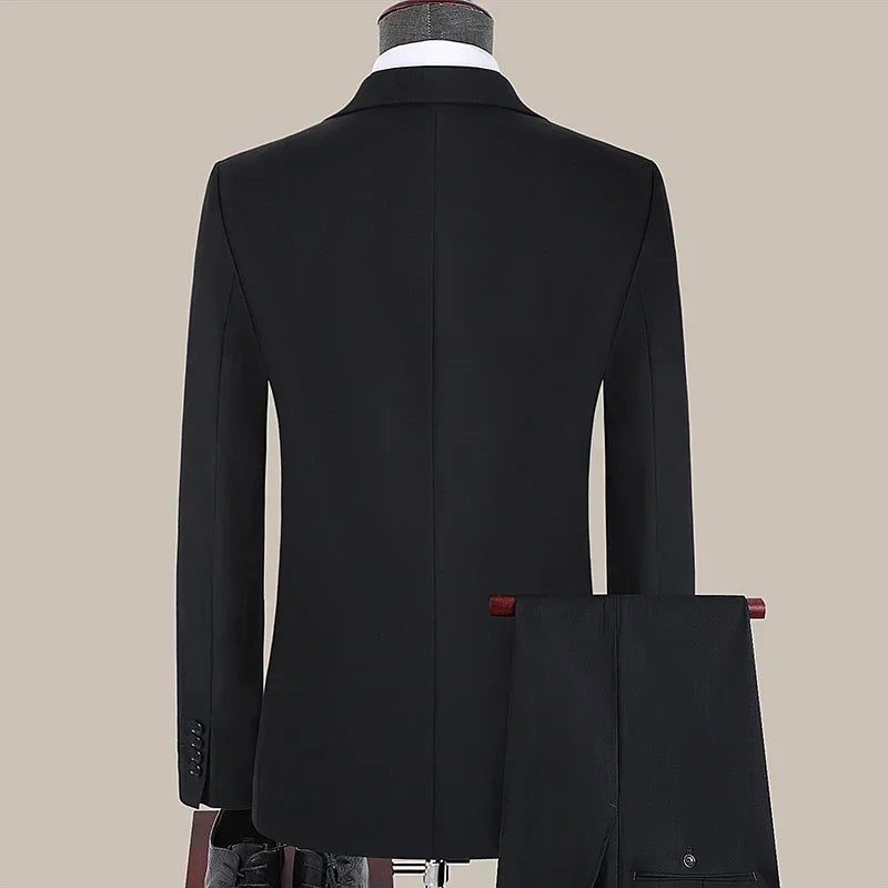 S-7XL Anzug Neu (Sakko + Weste + Hose) Koreanische Version der Slim-Fit-Arbeitskleidung Mode Business Herren Freizeit Hochzeits Gentleman-Anzug