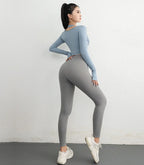 Cloud Rise Damen Yoga-Shirts Sport-Trainings-T-Shirt Sexy Mädchen Langarm-Bluse Fitnessstudio Fitness Crop Top Herbst Winter Sportbekleidung