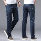Wthinlee Business Men Jeans Casual Straight Stretch Fashion Classic Blue Black Work Denim Trousers Spring Summer Brand Clothing