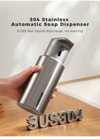480ml Küchen-Seifenspender Automatischer Sensor Händedesinfektionsmittel Maschine Intelligenter elektrischer Körperwasch-Seifenspender aus 304 Edelstahl