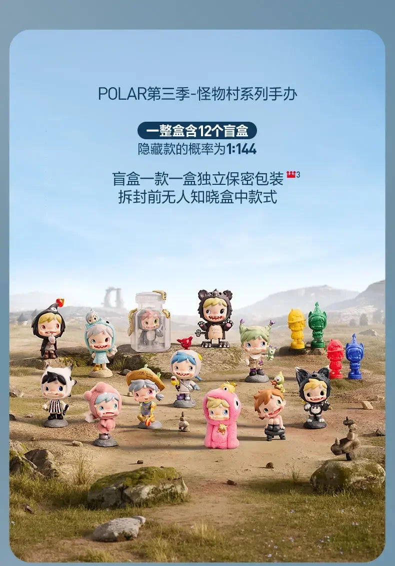 POP MART POLAR Monster Village Serie Blind Box – Süße Anime-Figuren, Ornamente, Überraschungsgeschenkpuppe – Originalspielzeug für Sammler