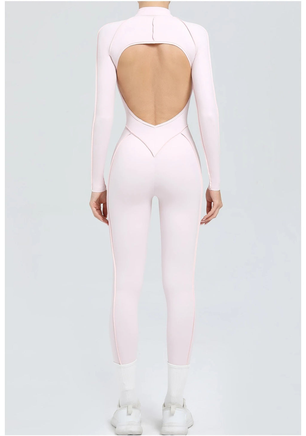 Women's Yoga Jumpsuit Hip Lift Sports Fitness Removable Padding Backless Zipper Leggings One-Piece Running Workout Gym Jumpsuit
