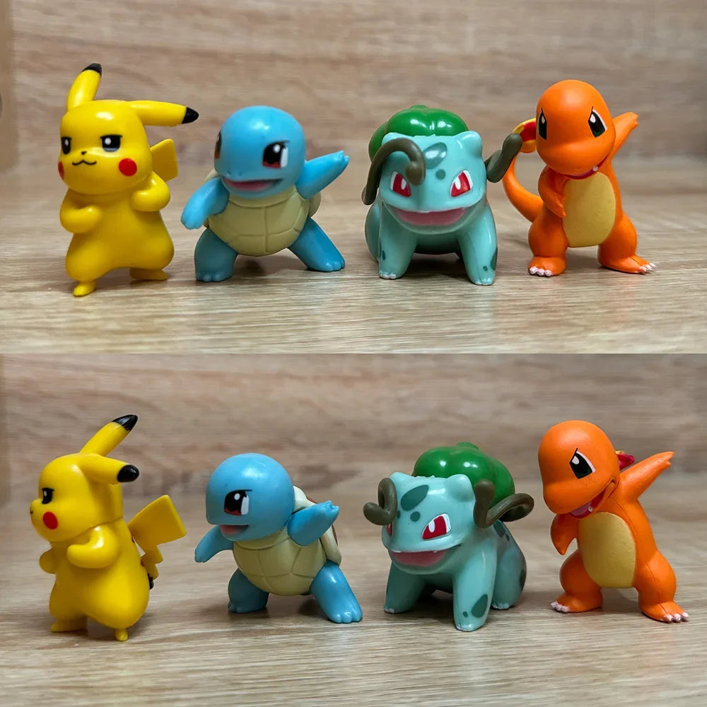Pokémon Actionfigur Pikachu Spielzeug Glumanda Schiggy Bisasam Taschenmonster Kleine Figur Kindergeschenk